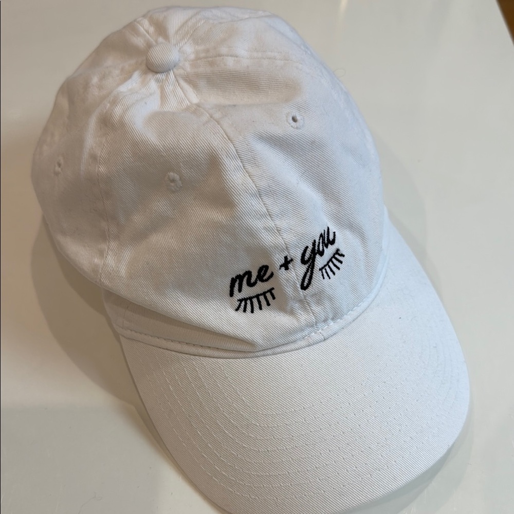 Urban Outfitters White and Black Embroidered Hat